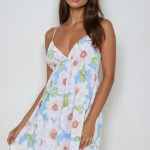 Floral Print Mini Babydoll Dress