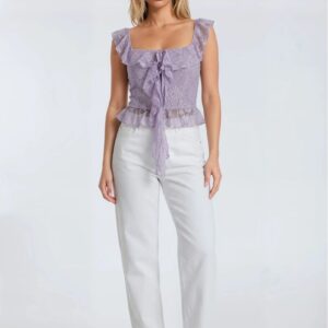 Ruffle Lace Cropped Top