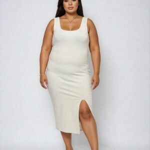 Plus Size Ponte Knit Bodycon Midi Dress