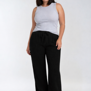 Plus Size Wide-Leg Drawstring Pants