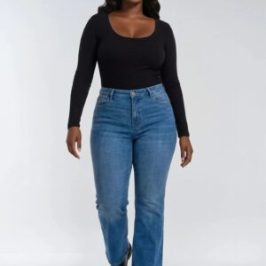 Plus Size High-Rise Flared Jeans