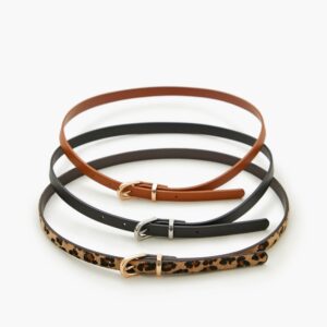 Thin Faux Leather Belt Set