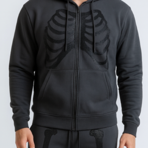 Skeleton Graphic Zip-Up Hoodie