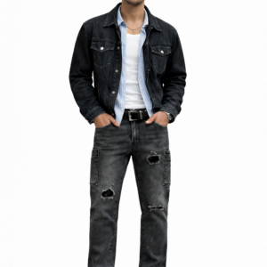 DISTRESSED STRAIGHT LEG JEANS