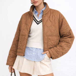 Quilted Drawstring-Hem Jacket