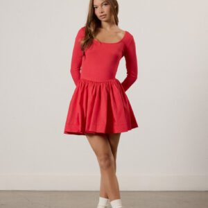 Scoop-Neck Mini Skater Dress