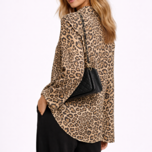 Satin Leopard Print Shirt