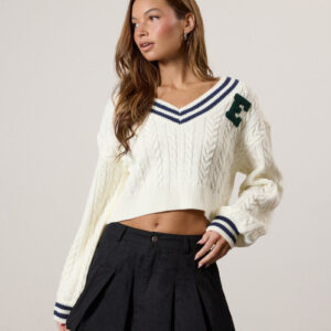 Cropped Varsity Sweater
