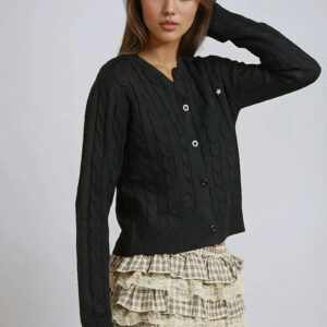 Cable Button-Up Cardigan Sweater