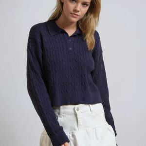 Cable Knit Collared Sweater