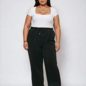 Plus Size Double Layer Top & Fleece Bottom Jumpsuit
