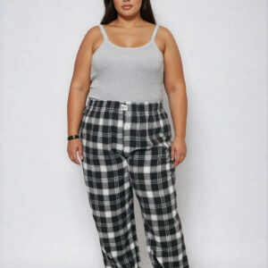 Plus Size Plaid Flannel Pajama Pants
