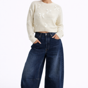 Ribbon Bow Cropped Sweater