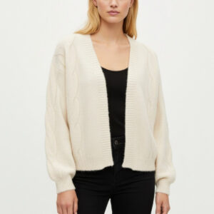 Fuzzy Open-Front Cardigan Sweater