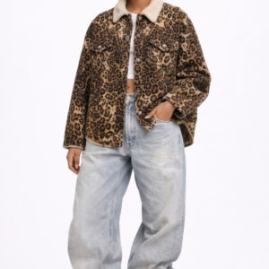 Leopard Print Faux Shearling Shacket