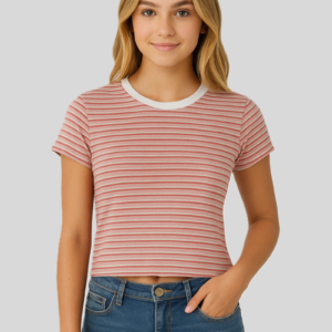 Rib-Knit Striped Baby Tee