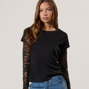 Lace-Sleeve Layered Top
