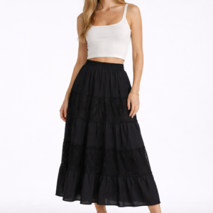 Tiered Lace Maxi Skirt