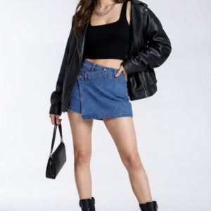 Denim Asymmetrical Skort