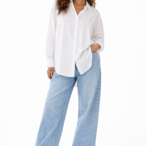 LONG SLEEVE OVERSIZED POPLIN TOP