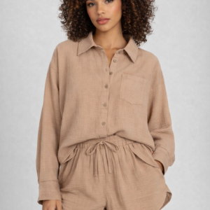 LIGHTWEIGHT LONG SLEEVE SHIRT WITH MATCHING SHORT