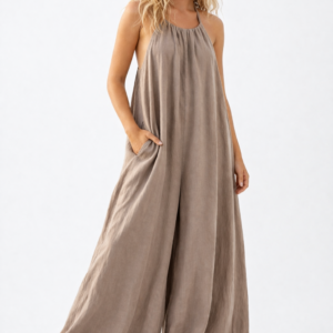 ULTRA WIDE LEG JUMPSUIT WITH POCKETS