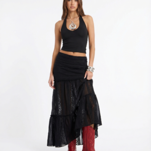 SHEER LACE MAXI SKIRT