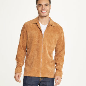 Men's Long Sleeve Corduroy Shirt Jacket (Zip Front)