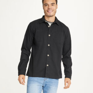 Men's Long Sleeve Shirt Jacket Stretch Twill