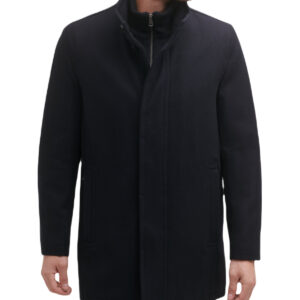 Mens Wool Melton Coat Navy