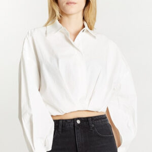 Cropped Blouse with Button Cuffs