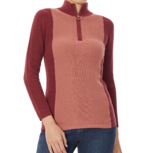 Colorblock Mock Neck Sweater