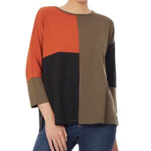 Colorblock 3/4 Dolman Sleeve Tunic