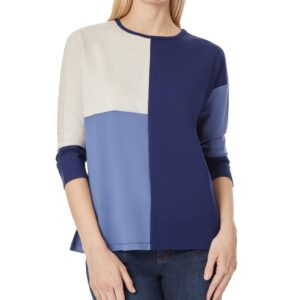 Colorblocked 3/4 Dolman Sleeve Pullover