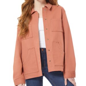 Snap-Front Denim Utility Jacket