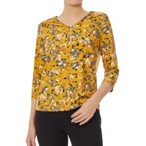 3/4 Sleeve Knit V-Neck Noodle Top