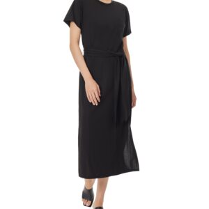 Knit Shirt Dress with Waist Tie