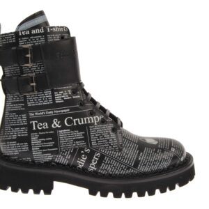 Newsprint Boot with Ankle Monk Straps
