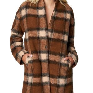 Simple Plaid Cocoon Coat
