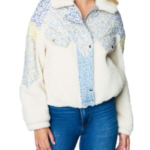 Floral Quilted Sherpa Jacket