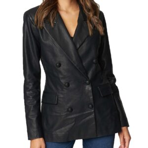 Sleek Vegan Leather Blazer