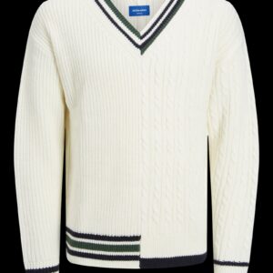 Split Knit V-Neck Sweater