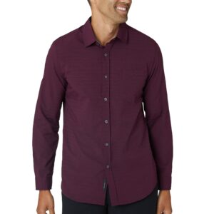 Long Sleeve Stripe Text Performance Woven