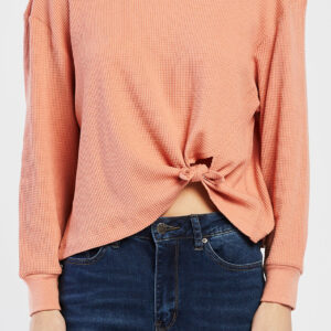 Benedict Long Sleeve Thermal Knit with Tie Detail