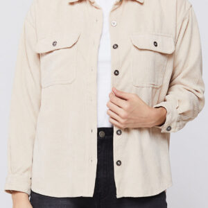 Carmele Long Sleeve Button Down Corduroy Jacket