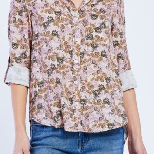 Elisa Rolled Tab Sleeve Button Down Shirt