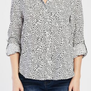 Elisa Tab Sleeve Button Down Shirt Single Chest Pocket