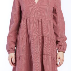 Sherin Long Sleeve Tiered Baby Doll Dress