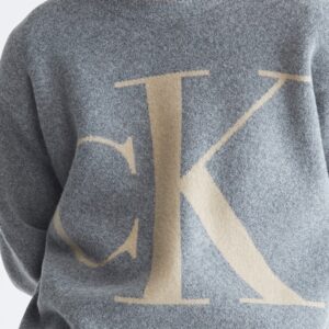 Long Sleeves Mono Jacquard Crew Sweater