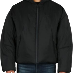 Long Sleeves Front Zipper Hood Puffer Jacket